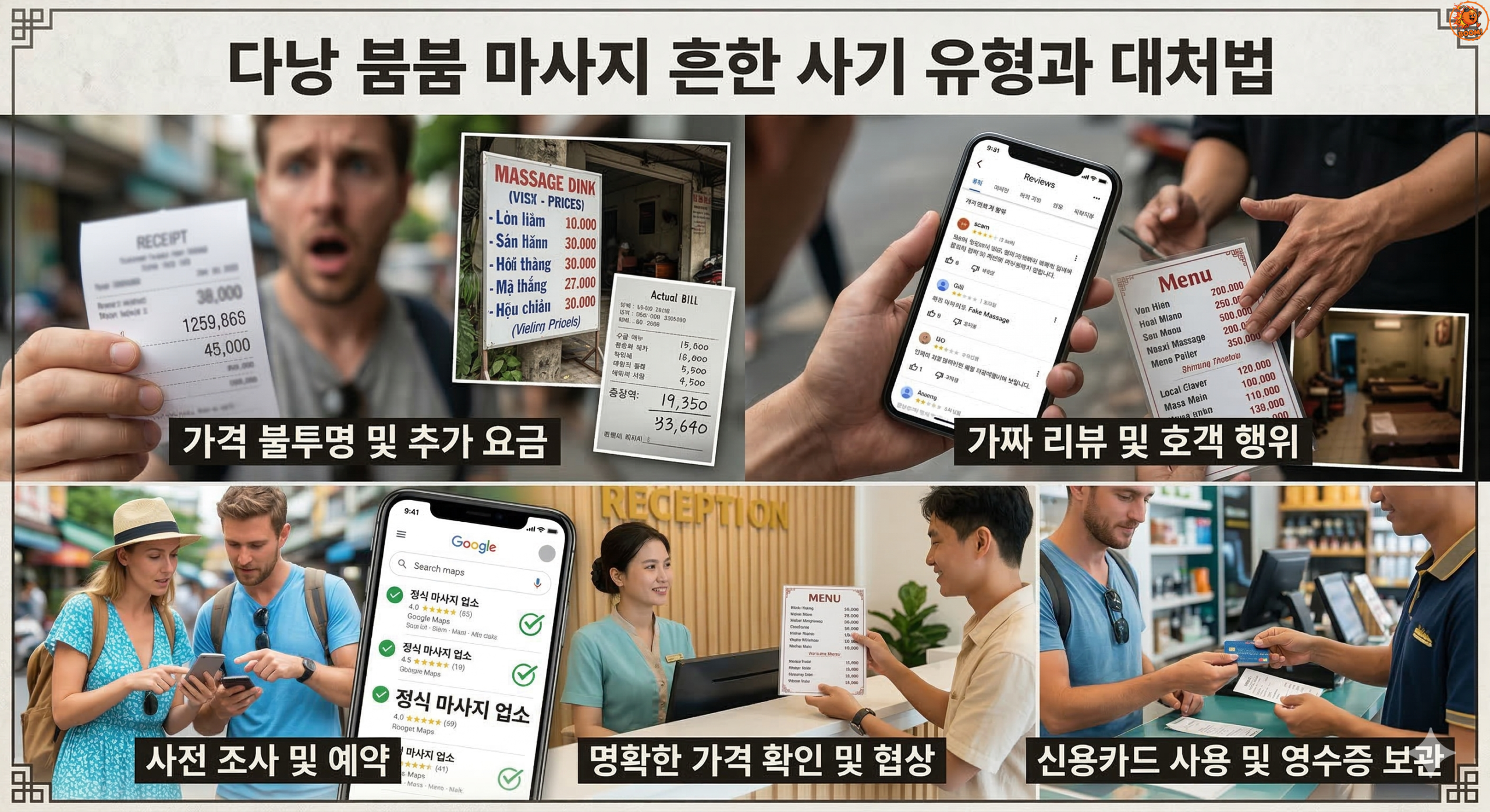 다낭 붐붐 마사지 흔한 사기 유형과 대처법